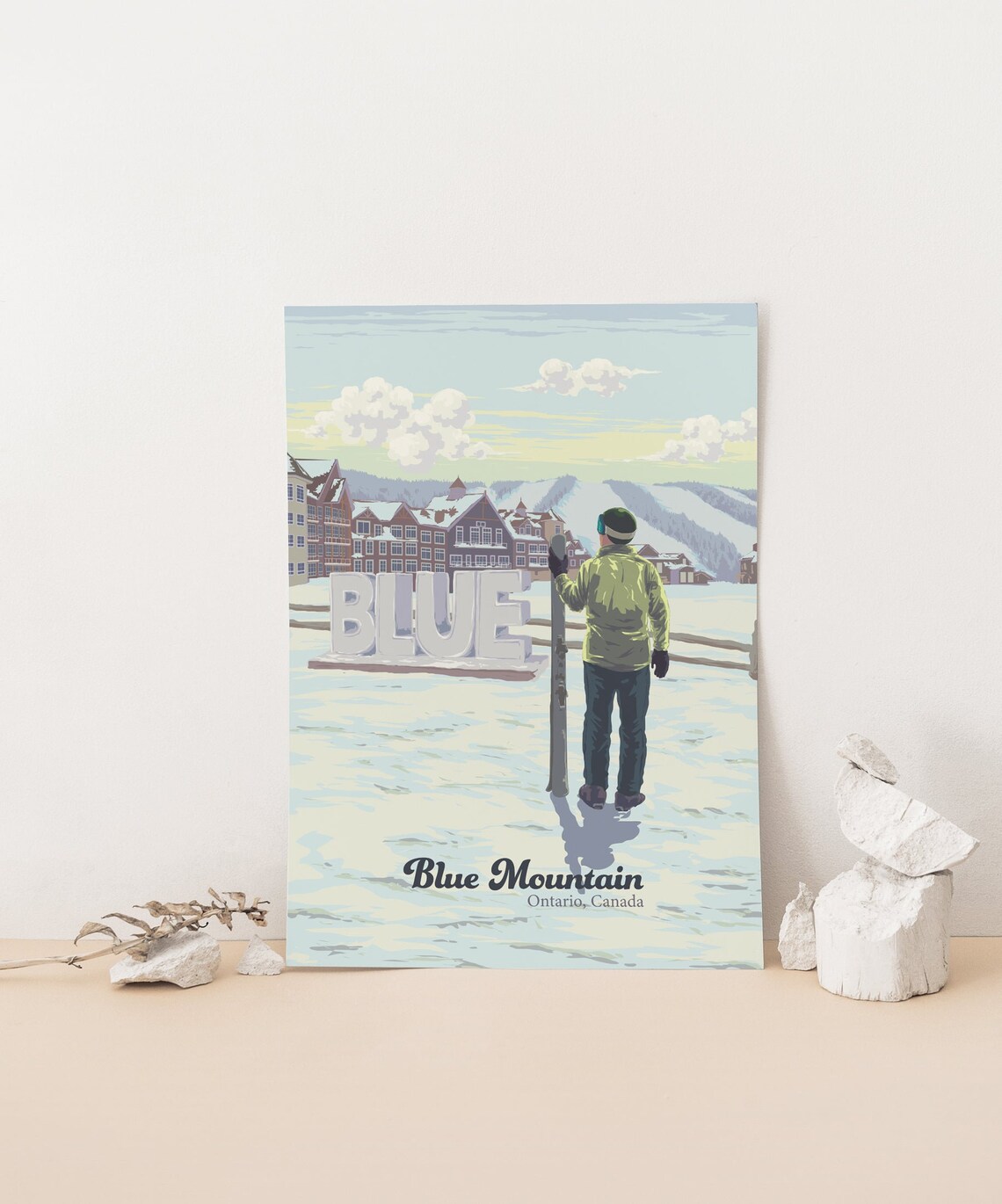 Blue Mountain Ski Resort Vintage Travel Poster - Image 4