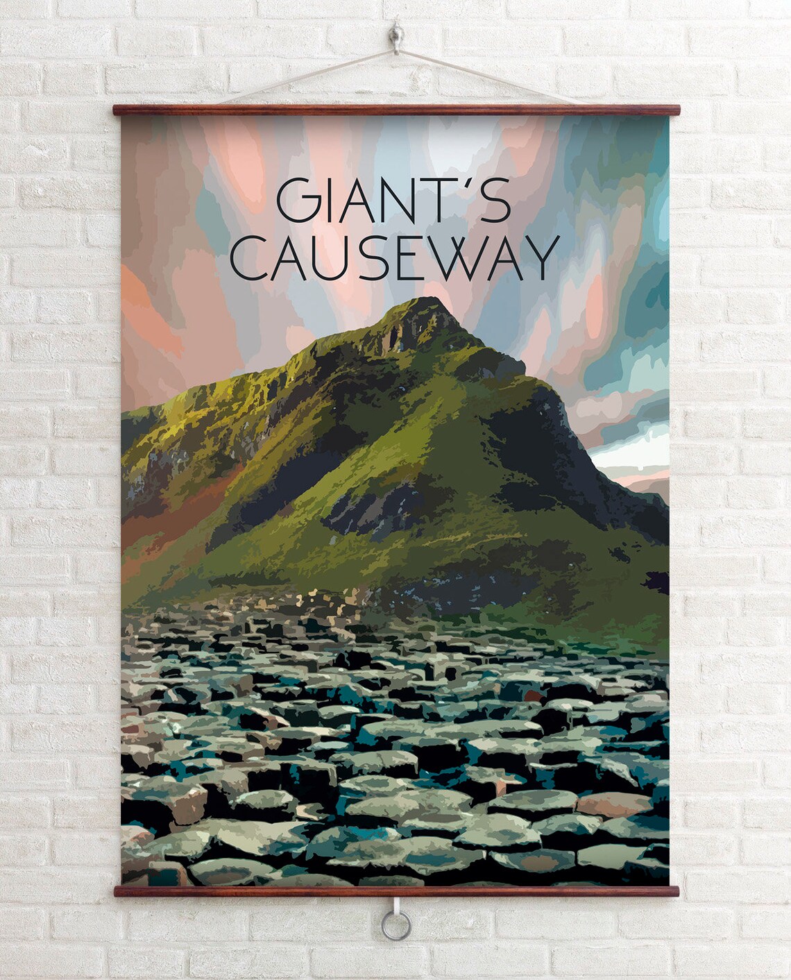 Giants Causeway Retro Travel Poster, County Antrim - Image 4