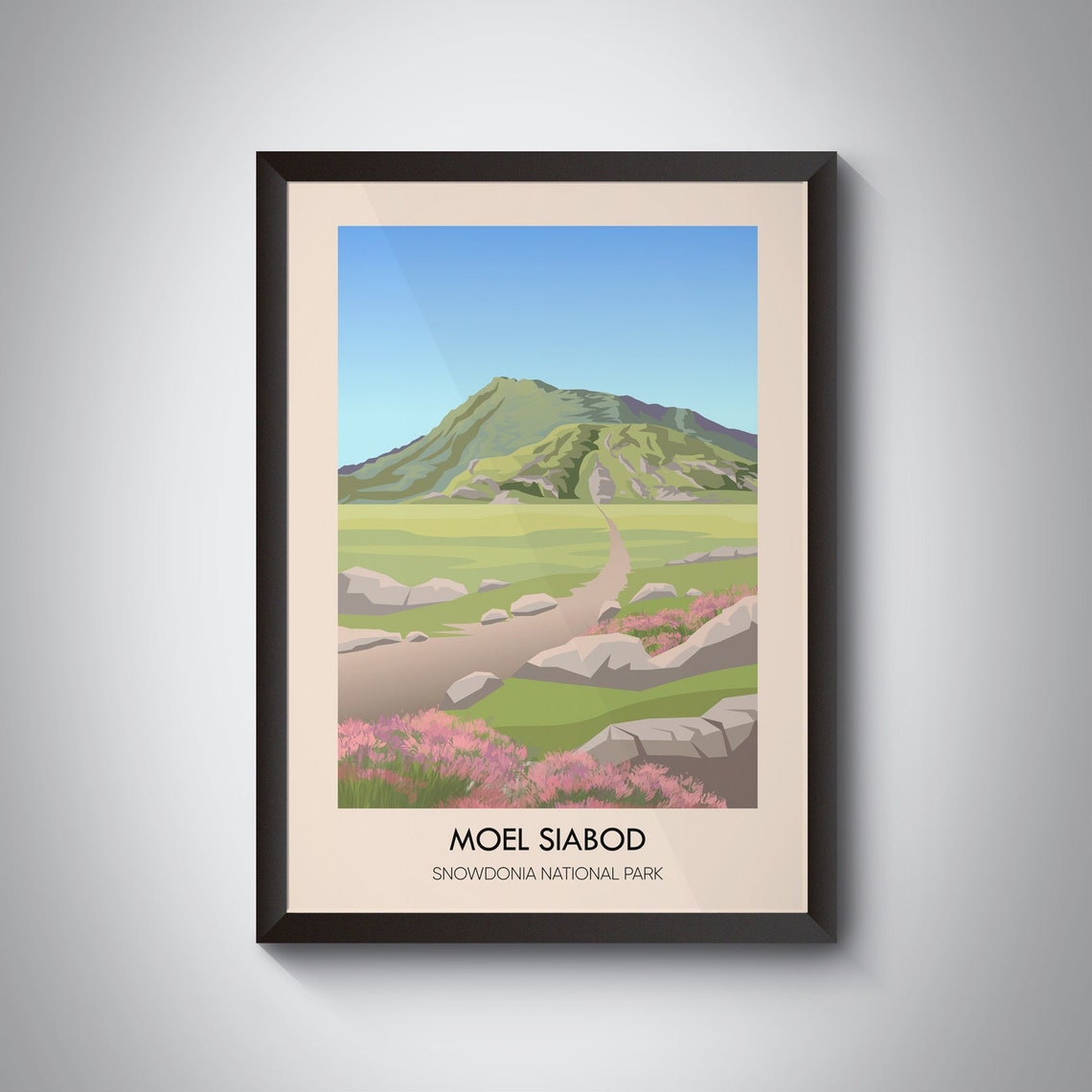 Moel Siabod Snowdonia National Park Heather Mountain Trail Poster
