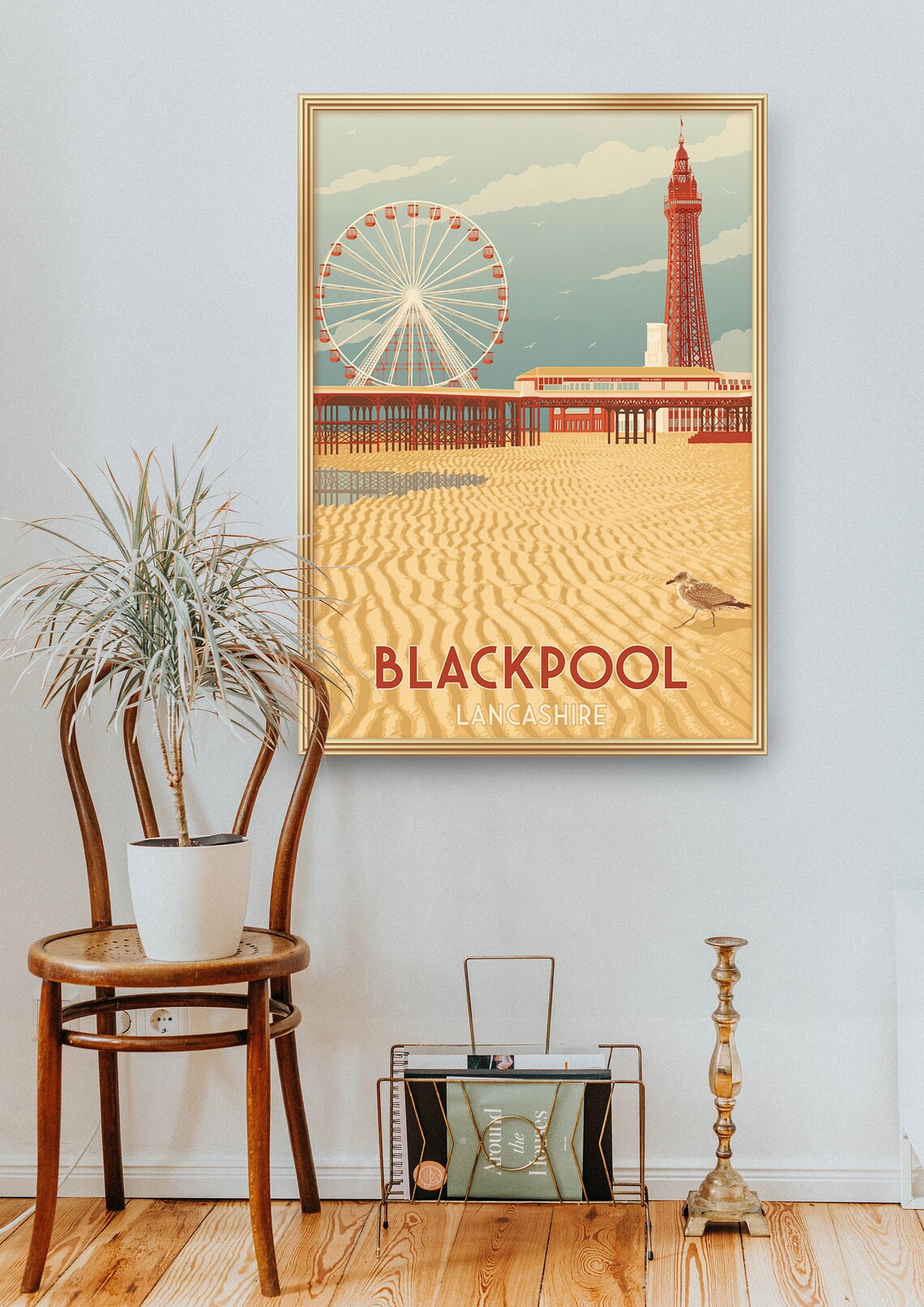 Blackpool Travel Poster, Lancashire Art Deco Print - Image 3
