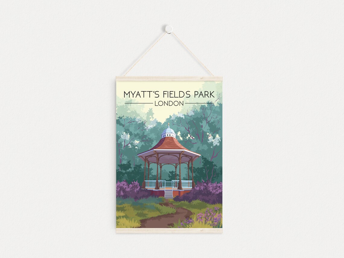 Myatts Fields Park London Vintage Travel Poster - Image 4
