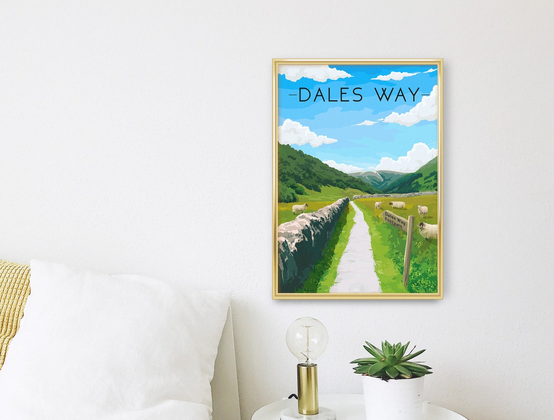 Dales Way Yorkshire Dales Footpath Sheep Walking Trail Travel Poster - Image 3