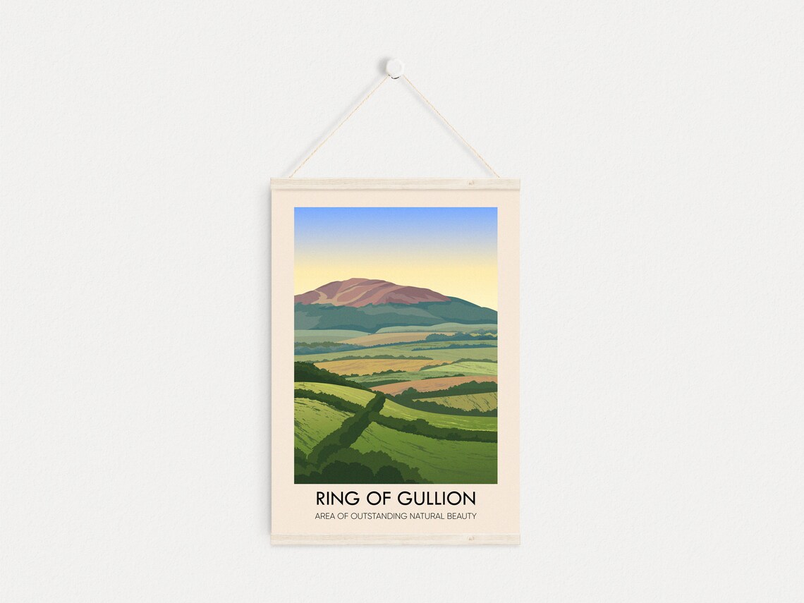 Ring of Gullion Golden Sunset Over Mountain Valley Travel Poster - Image 4