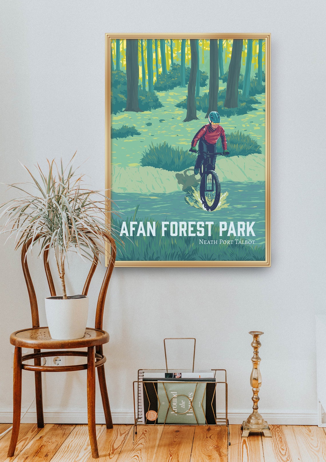 Afan Forest Park Splash Vintage Neath Port Talbot MTB Poster - Image 2