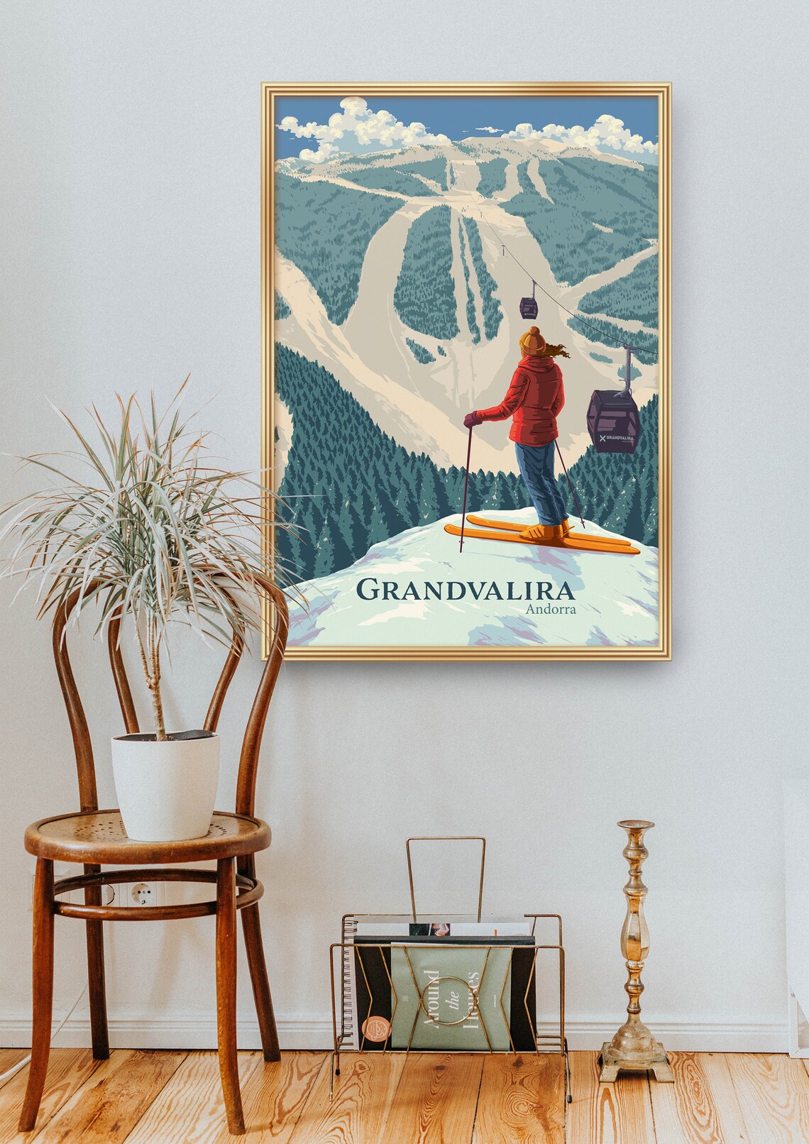 Grandvalira Ski Resort Vintage Travel Poster - Image 2
