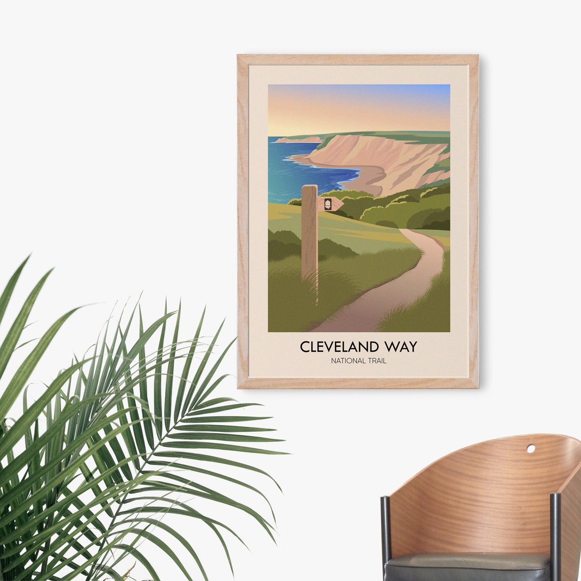 Cleveland Way National Trail Coastal Cliffs Hiking Travel Poster - Image 2