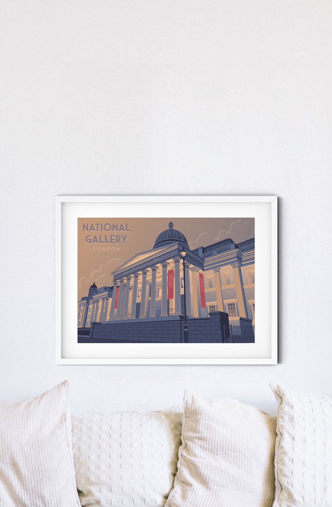 National Gallery London Grand Column Facade Trafalgar Travel Poster - Image 4