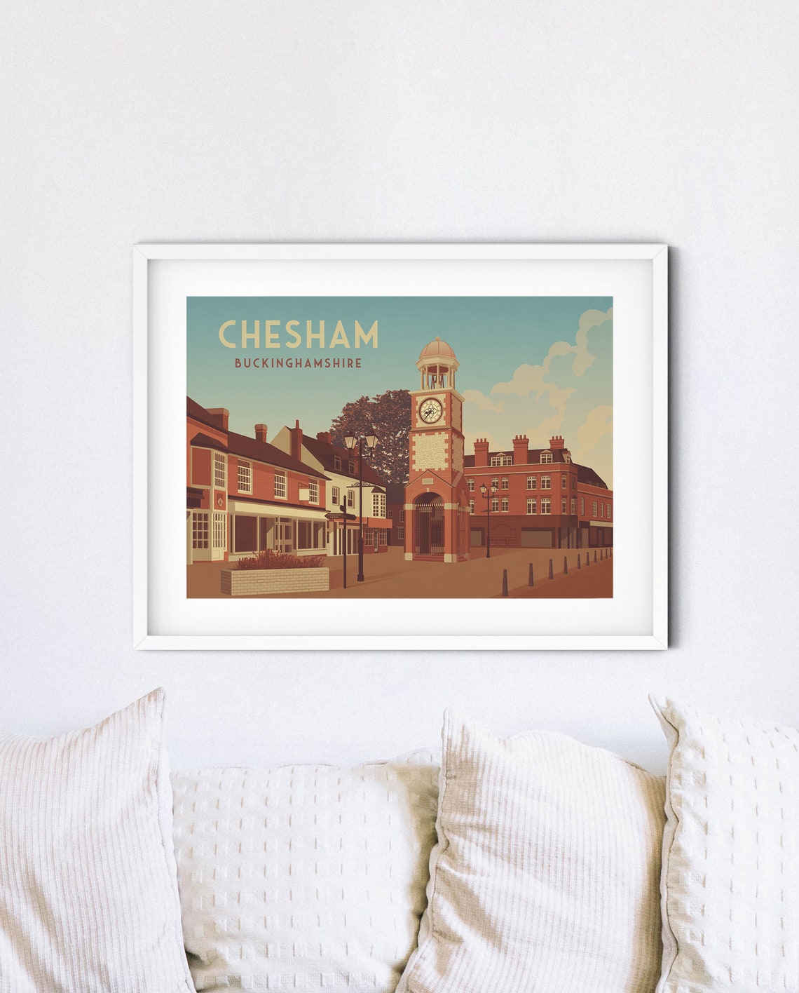 Chesham Buckinghamshire Clock Tower Vintage Railway Travel Poster - Image 4