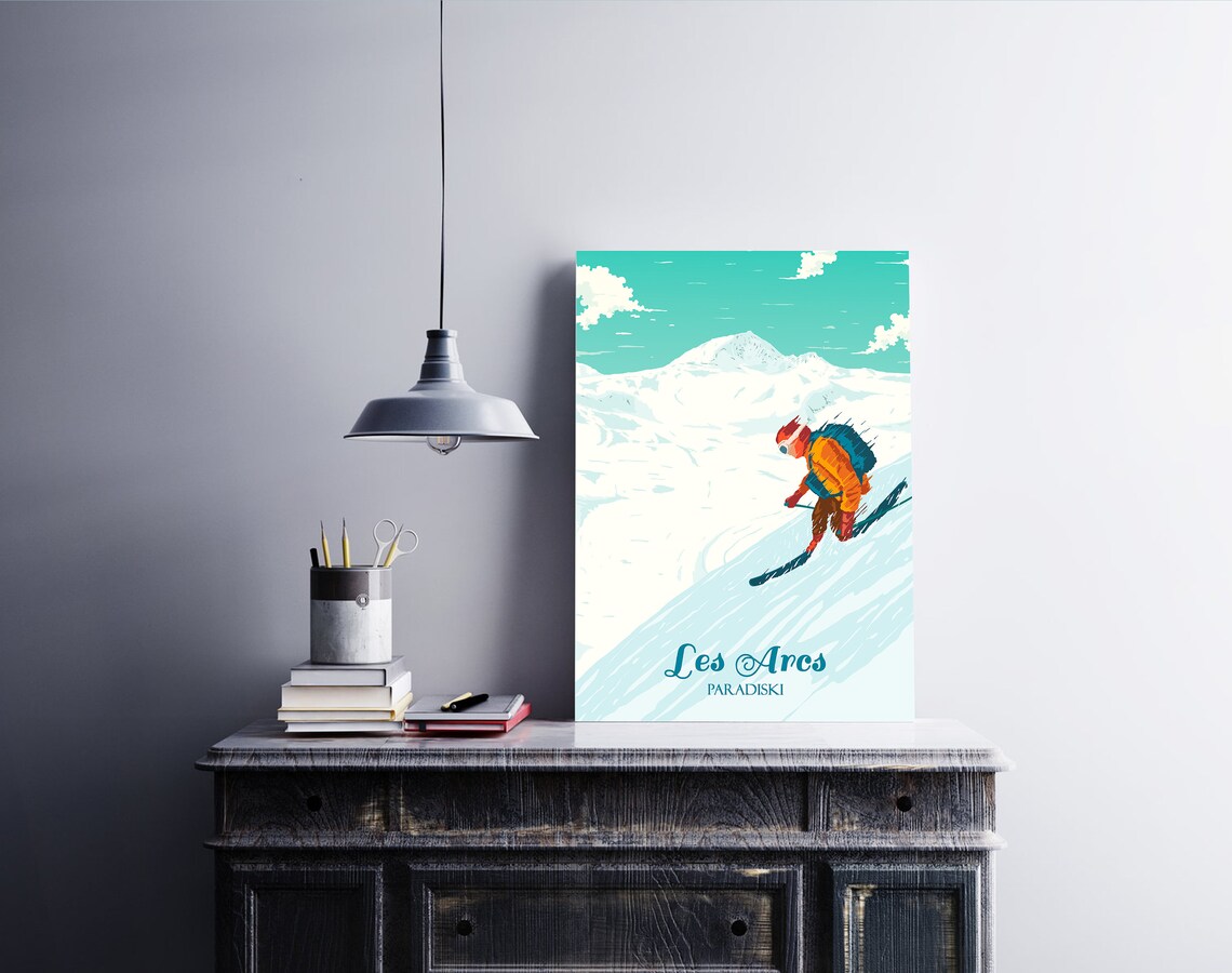 Les Arcs Vintage Ski Resort Travel Poster - Image 2