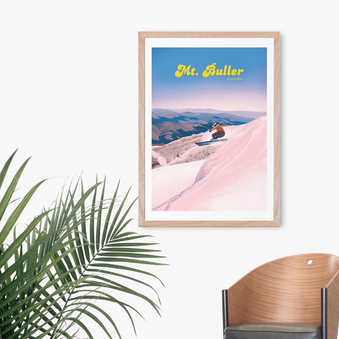 Mt Buller Vintage Ski Poster, Victorian Alps Travel Poster - Image 3