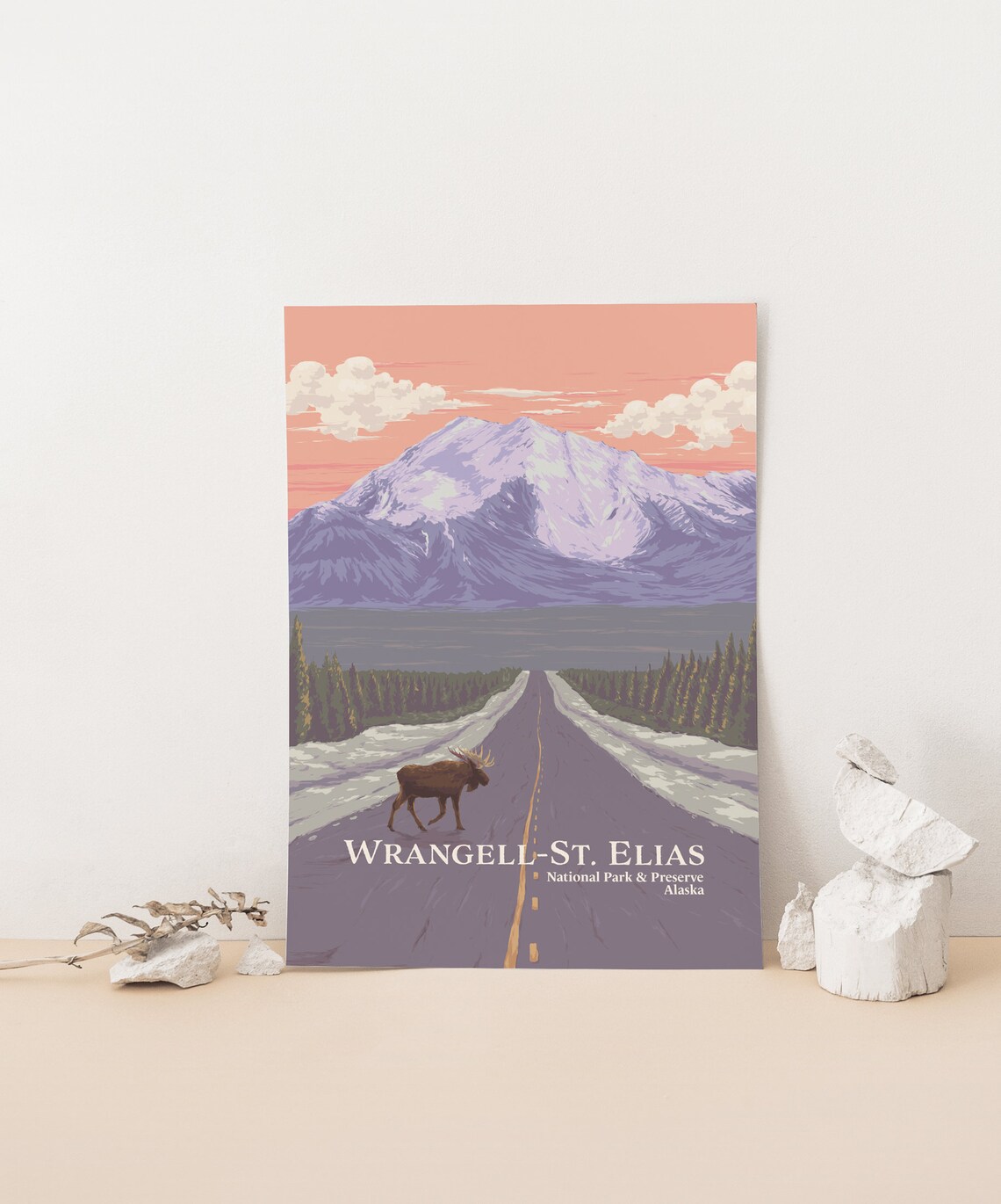 Wrangell St Elias National Park Alaska Vintage Travel Poster - Image 4