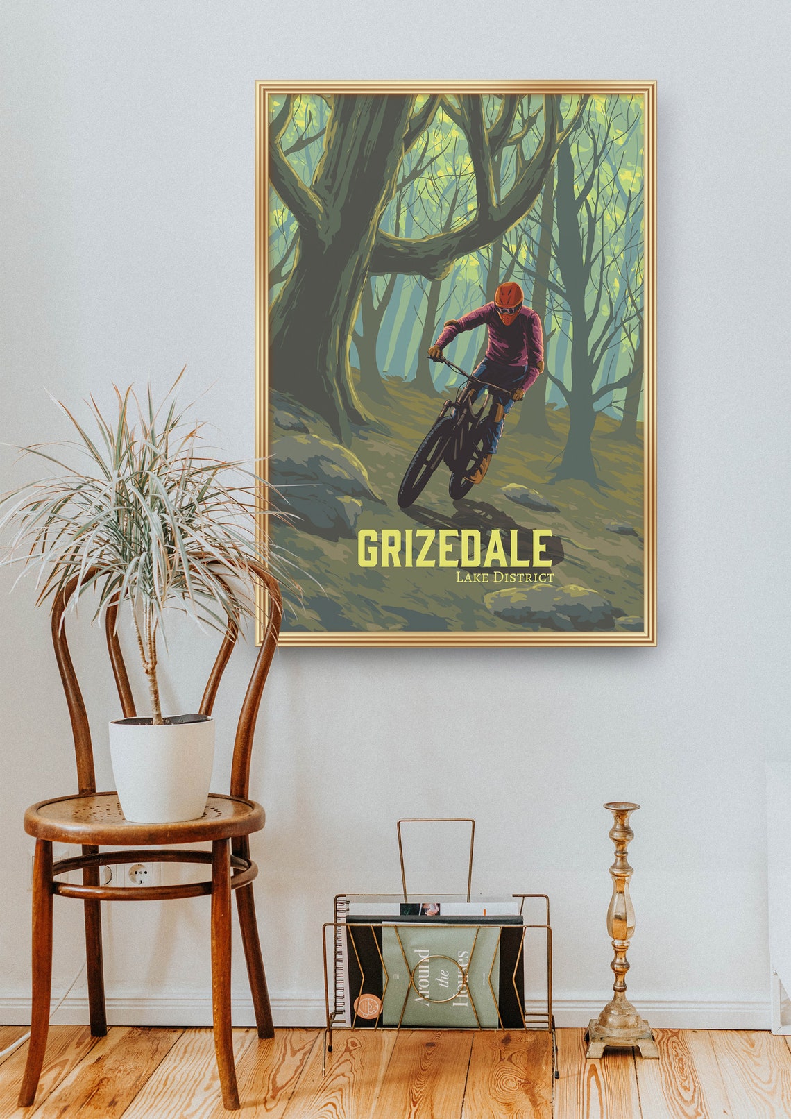 Grizedale Lake District Mountain Biking Forest Trail Rider Poster - Image 2