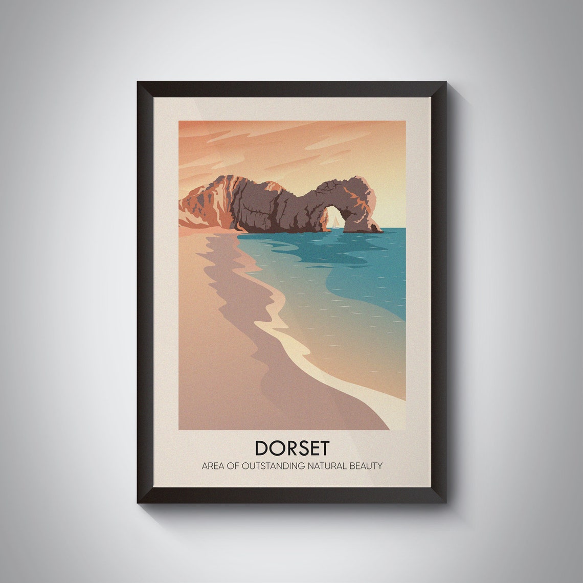 Dorset Durdle Door Jurassic Coast Sunset England Travel Poster