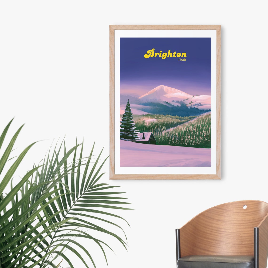 Brighton Ski Resort Poster Utah Usa Travel Poster Big Cottonwood Canyon Salt Lake City Art Gift Vintage Travel Print Brighton Ski Area - Image 3
