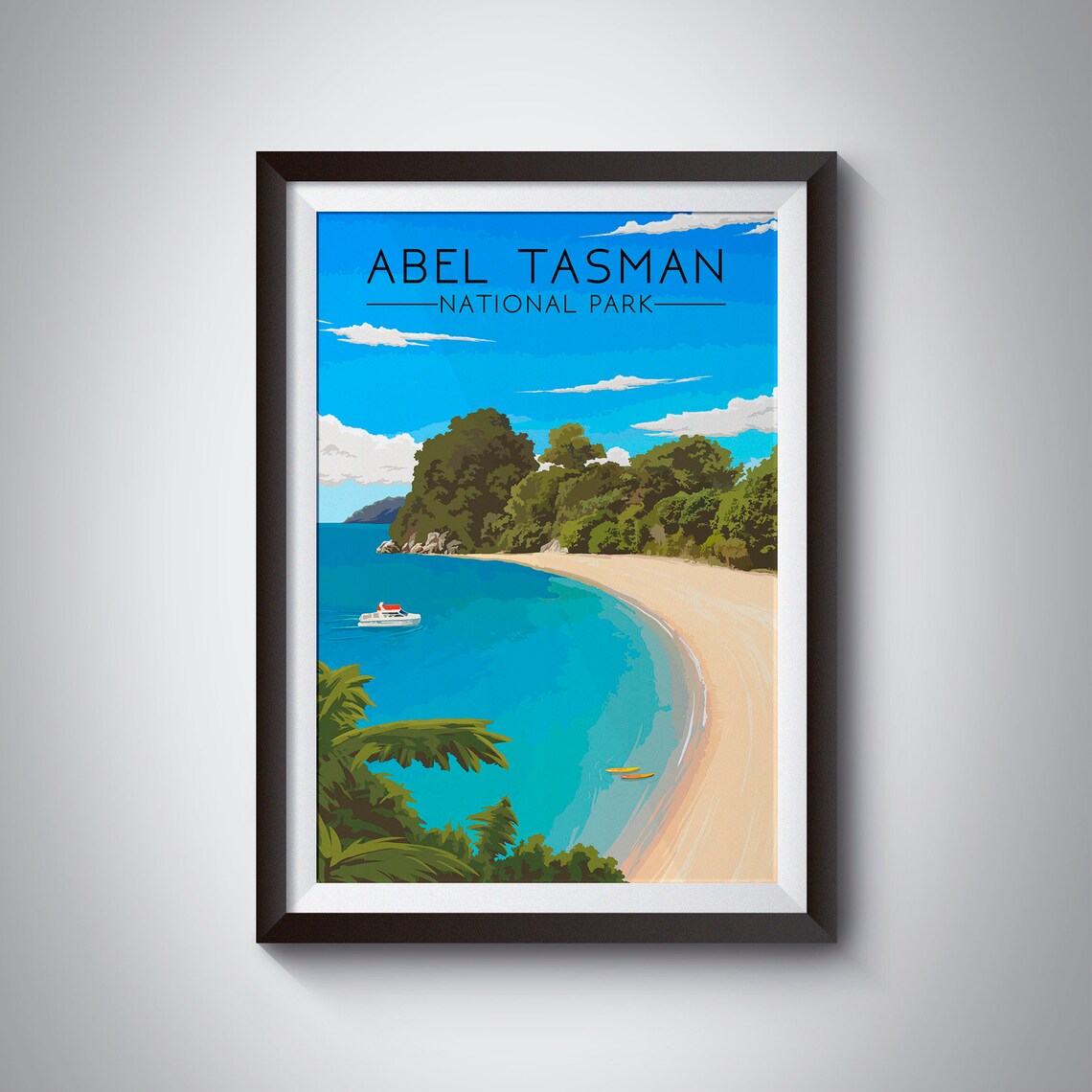 Abel Tasman Coast Track Travel Poster, New Zealand
