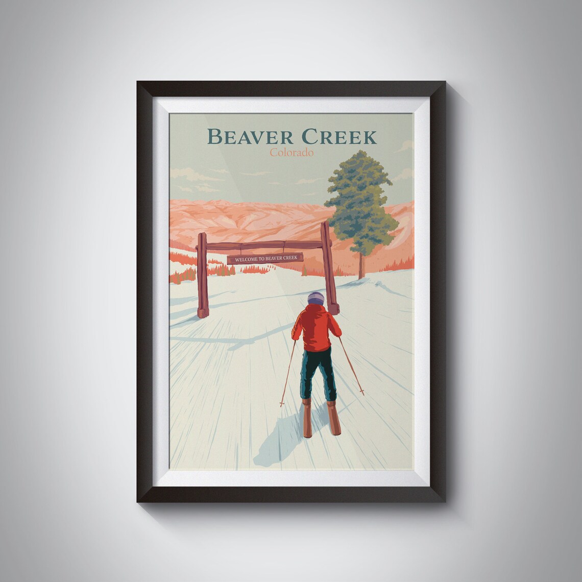 Beaver Creek Colorado Travel Poster, Ski Resort Print