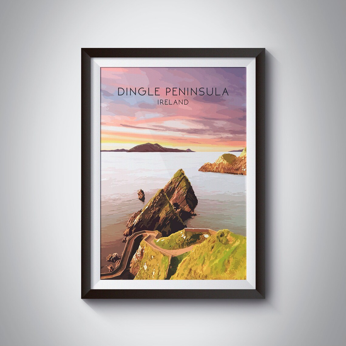 Dingle Peninsula Ireland Travel Poster, County Kerry