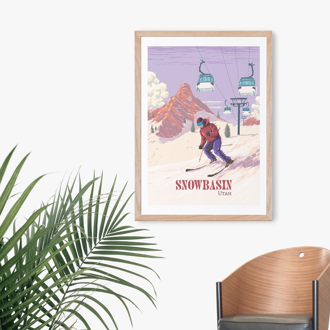 Snowbasin Ski Resort Utah Travel Poster, Skiing Gift - Image 3