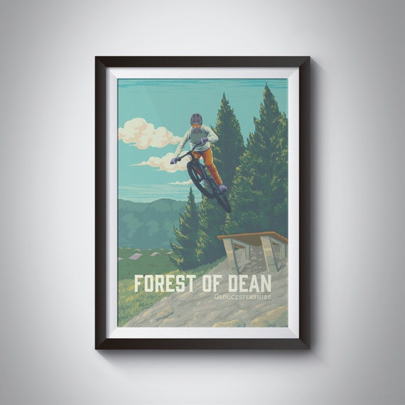 Forest of Dean Gloucestershire Mountain Biking Jump Ramp MTB Poster