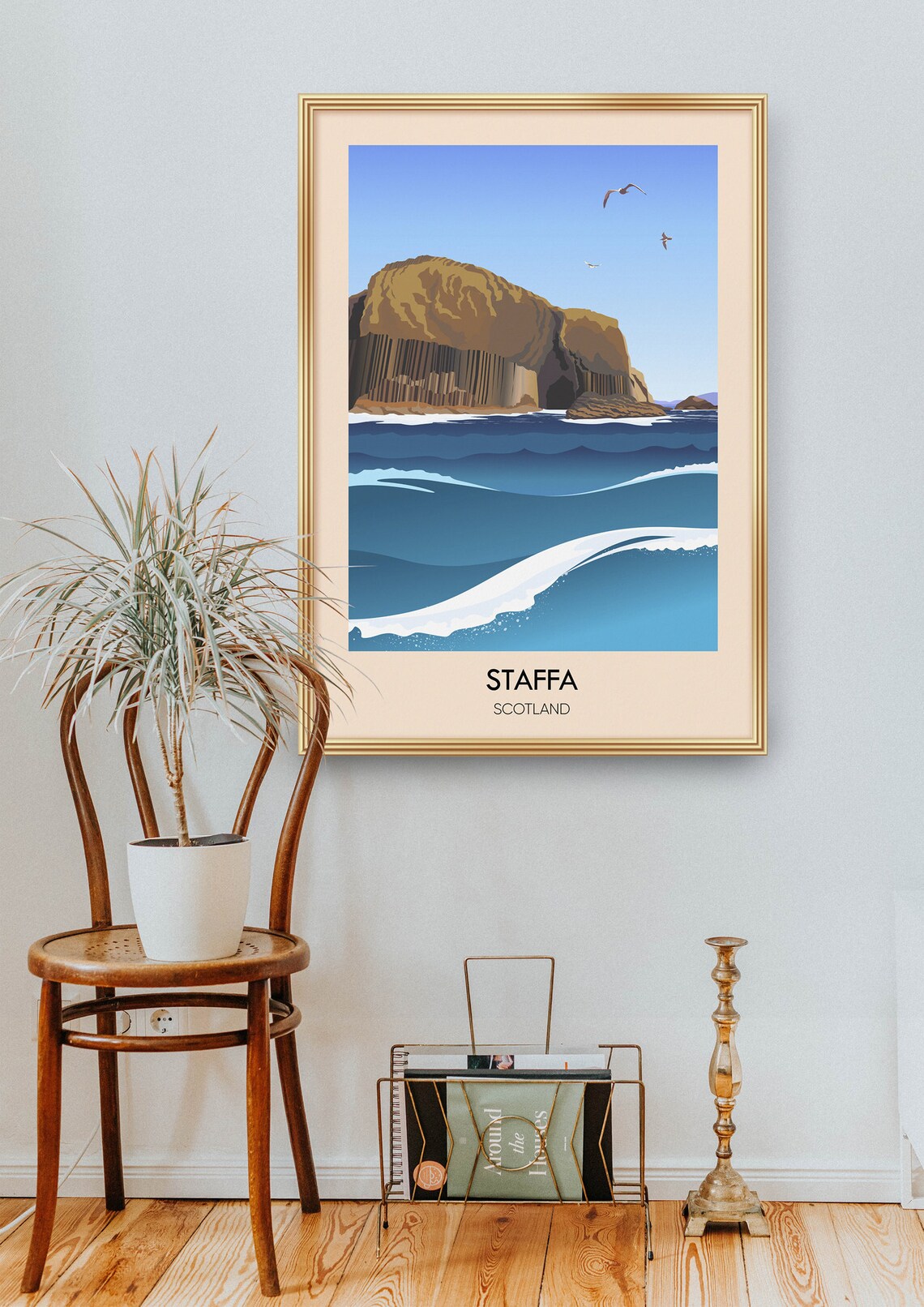 Staffa Scotland Travel Poster, Inner Hebrides Cave - Image 2