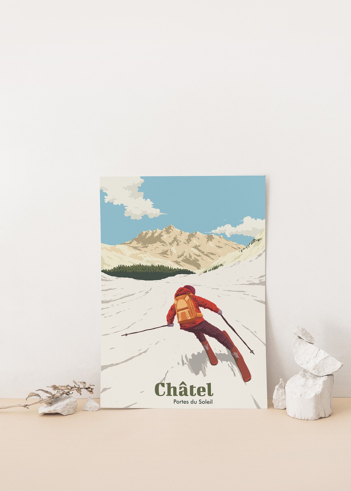 Chatel Ski Resort Vintage Retro Travel Poster - Image 4