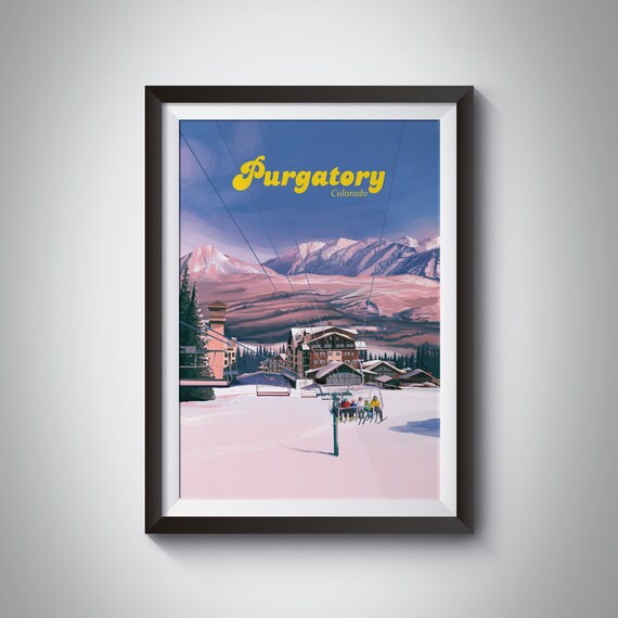 Purgatory Ski Resort Vintage Travel Poster