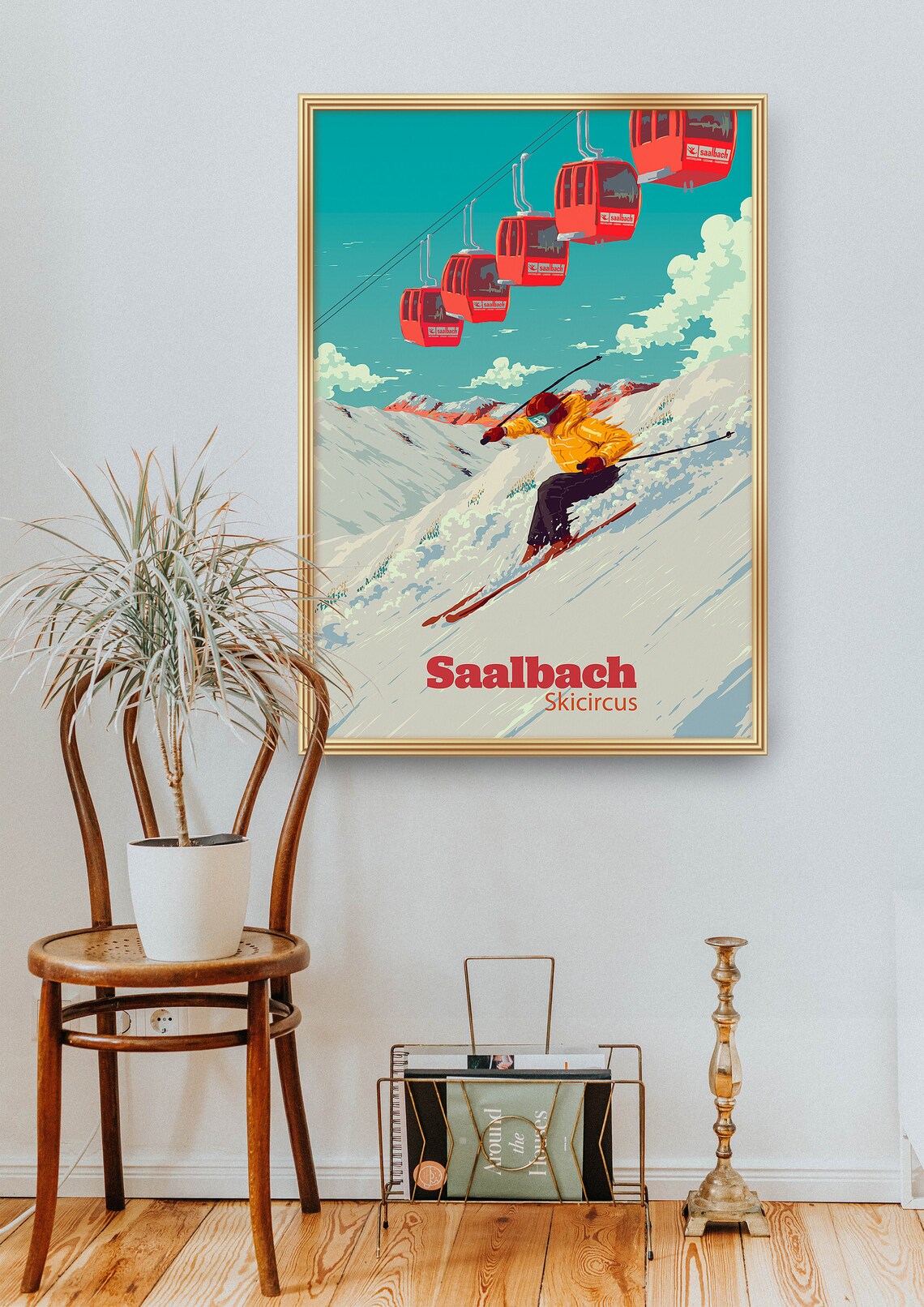 Saalbach Vintage Ski Resort Travel Poster - Image 2