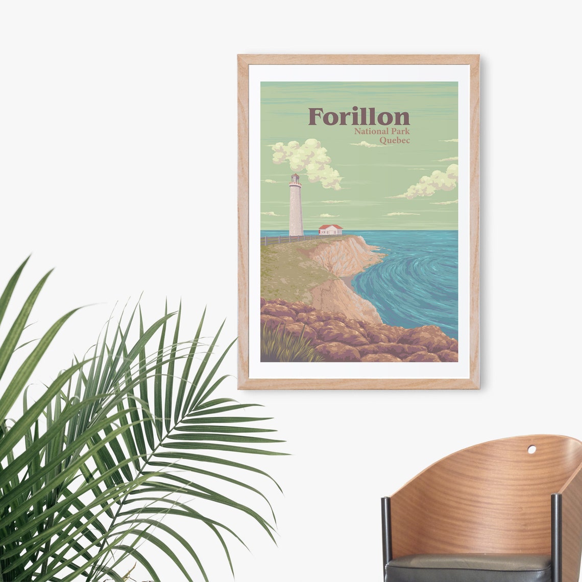 Forillon National Park Quebec Lighthouse Vintage Travel Poster - Image 3