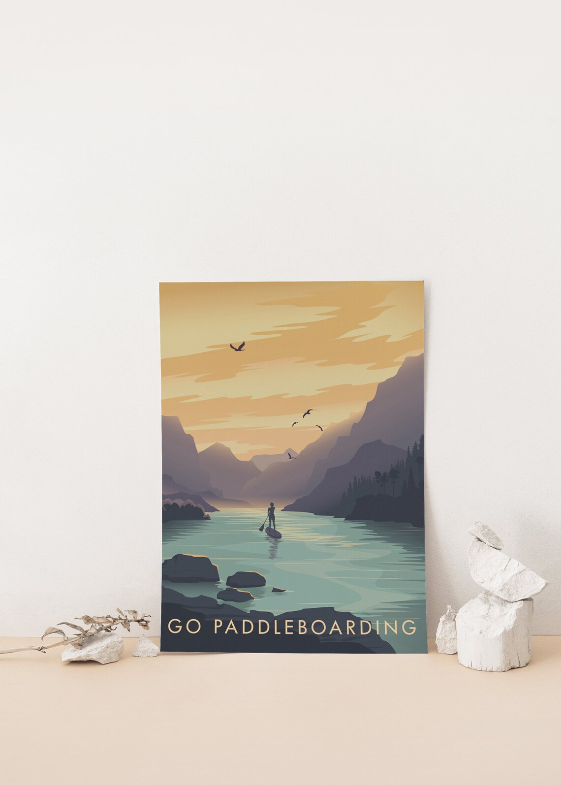 Go Paddle Boarding Travel Poster, Outdoor Adventure - Image 4