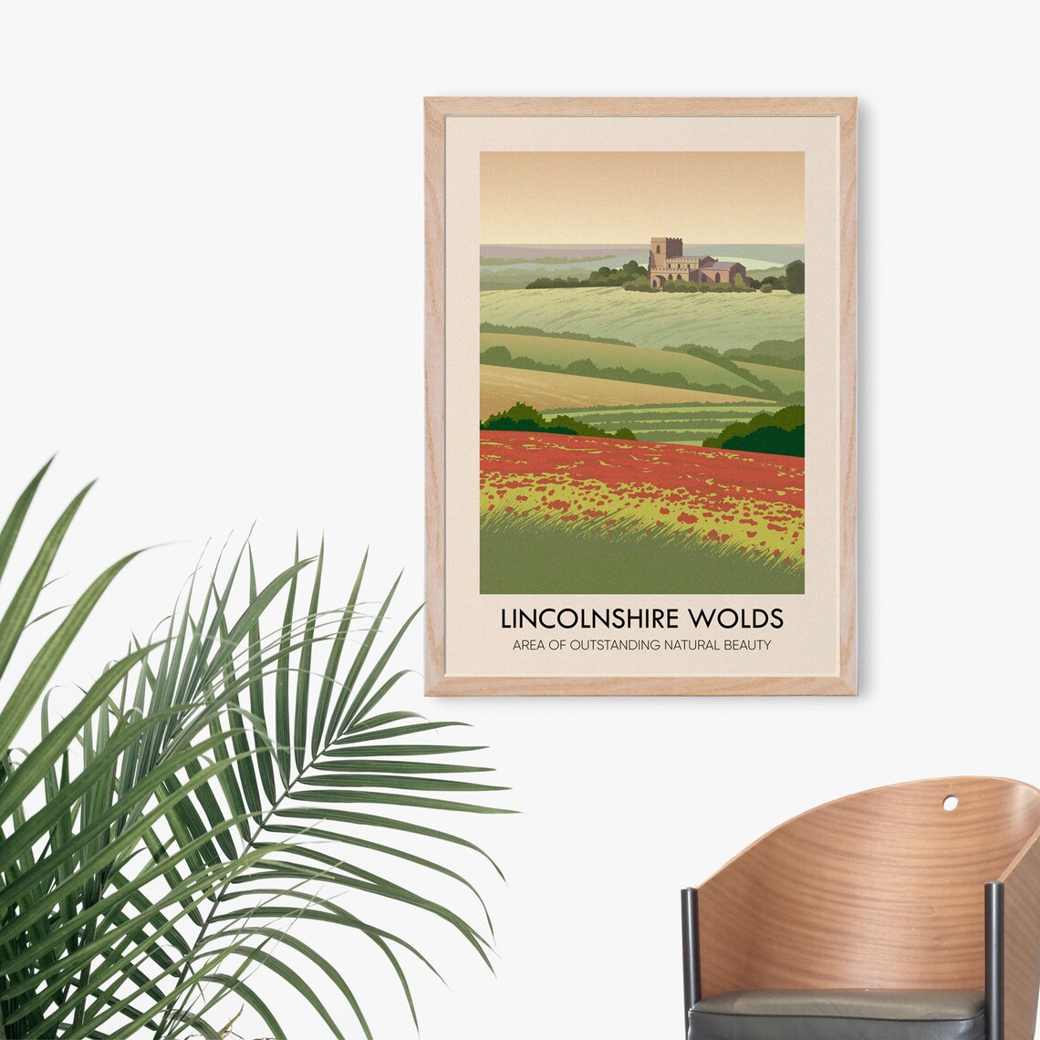 Lincolnshire Wolds Vintage Travel Poster, British Countryside - Image 3