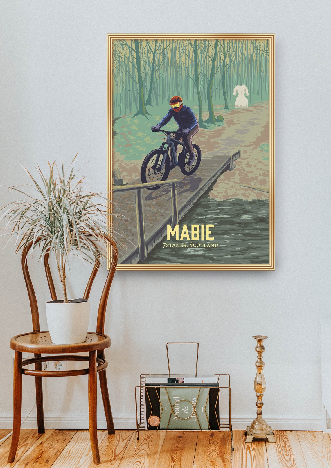 Mabie Mountain Biking 7stanes Scotland Misty Forest Trail Poster - Image 2