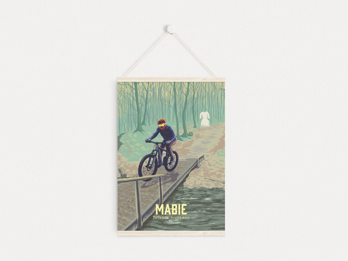 Mabie Mountain Biking 7stanes Scotland Misty Forest Trail Poster - Image 4