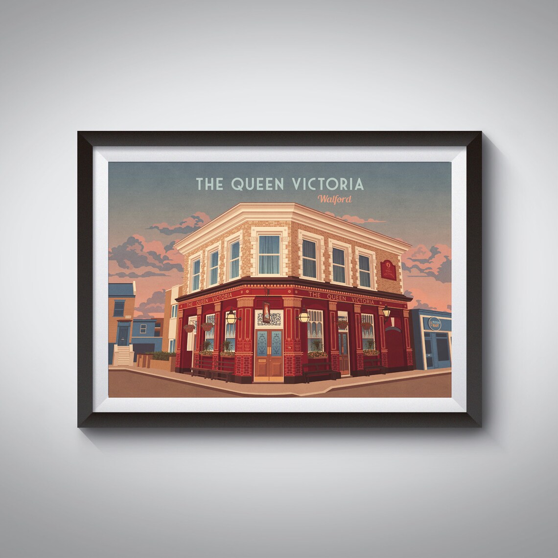 Queen Victoria Pub Walford London Travel Poster