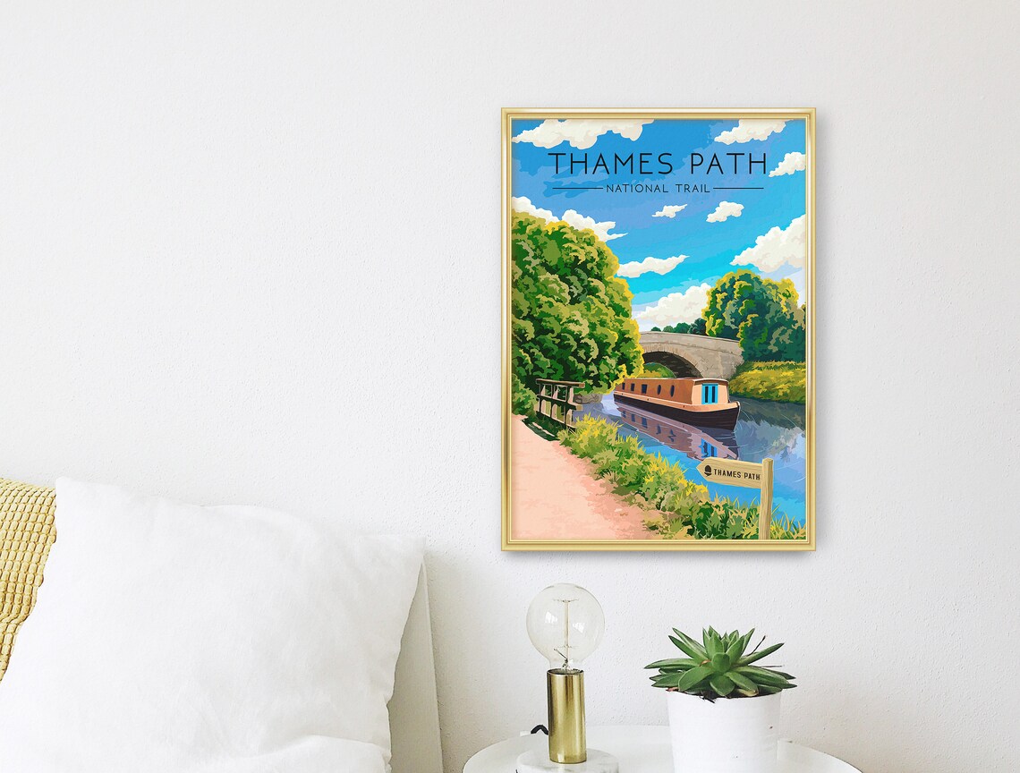 Thames Path National Trail Hiking Gift Wall Art Print - Image 2