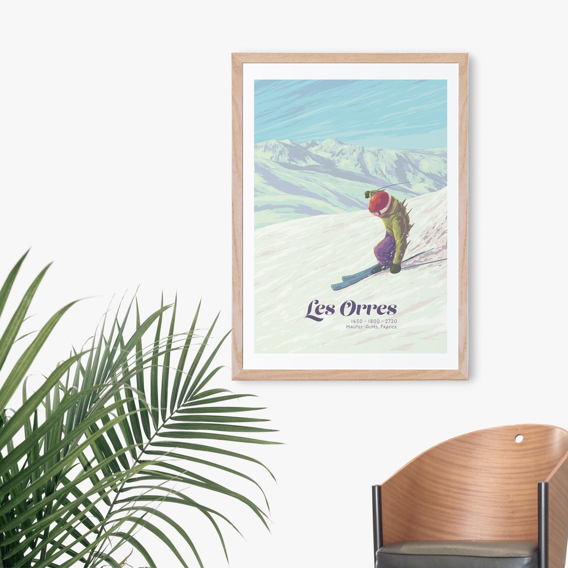 Les Orres Ski Resort Poster France Snowboarding Vintage Travel Print Southern Alps Serre Ponon French Alps 1650 1800 Embrun Valley - Image 4