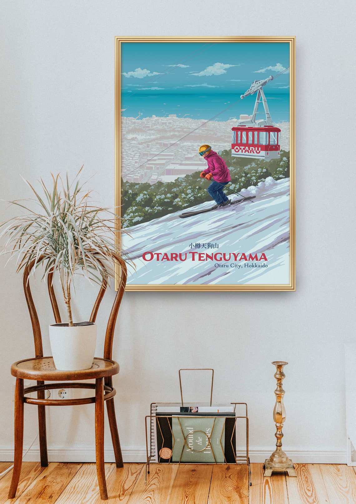 Otaru Tenguyama Ski Resort Poster Hokkaido Japan Travel Print Otaru City Otaru Tenguyama Ropeway Vintage Ski Poster Niseko Hakuba Art - Image 2
