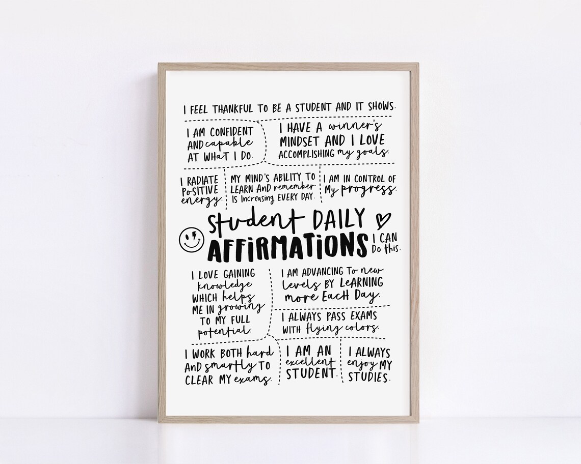 Student Daily Affirmations Classroom Poster Print - Image 2