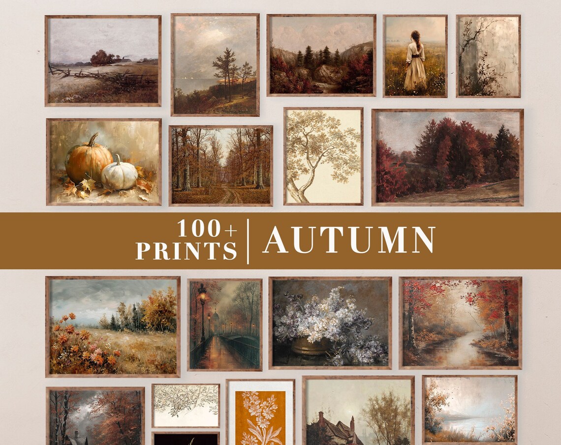 Vintage Fall Gallery Wall Set, Farmhouse Art Print
