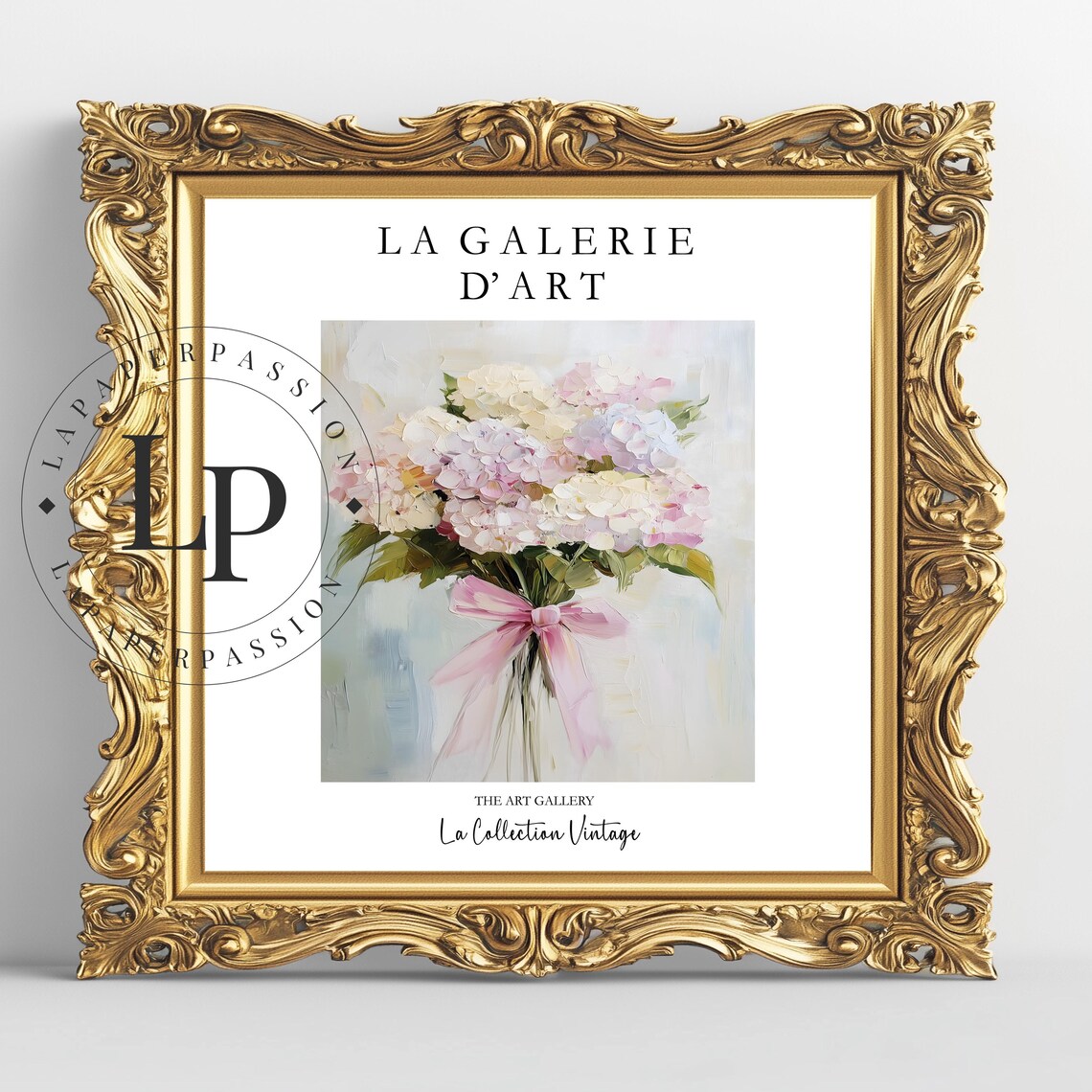 Hydrangea Floral Bouquet, Pastel Exhibition Poster