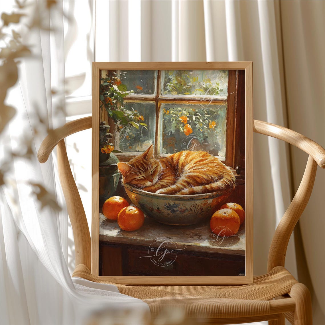 Cat Sleeping In A Bowl, Vintage Cat Art Print - Image 5