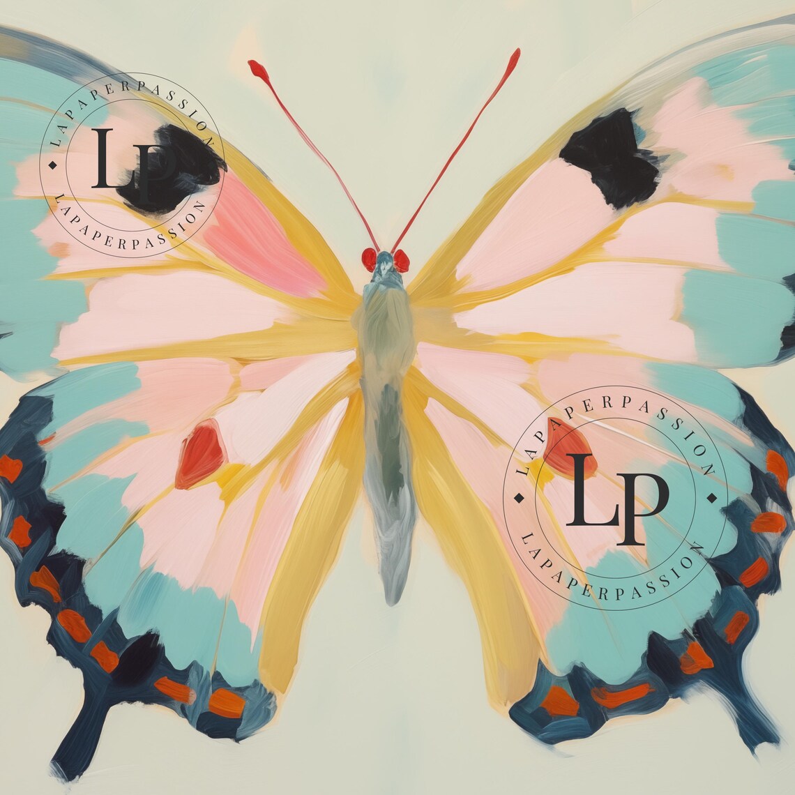 Colorful Butterfly Art Print, Girls Room Decor - Image 2