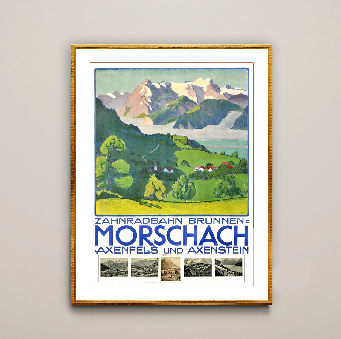 Brunnen Morschach Axenfels Axenstein Swiss Cog Railway Travel Poster