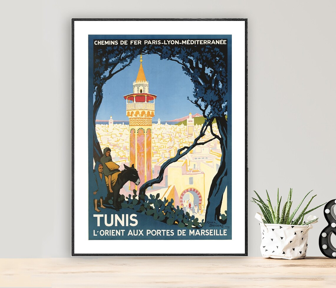 Tunis Orient aux Portes de Marseille Vintage French Travel Poster