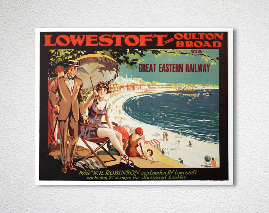 Lowestoft and Oulton Broad Great Eastern Railway Beach Art Print - Image 2
