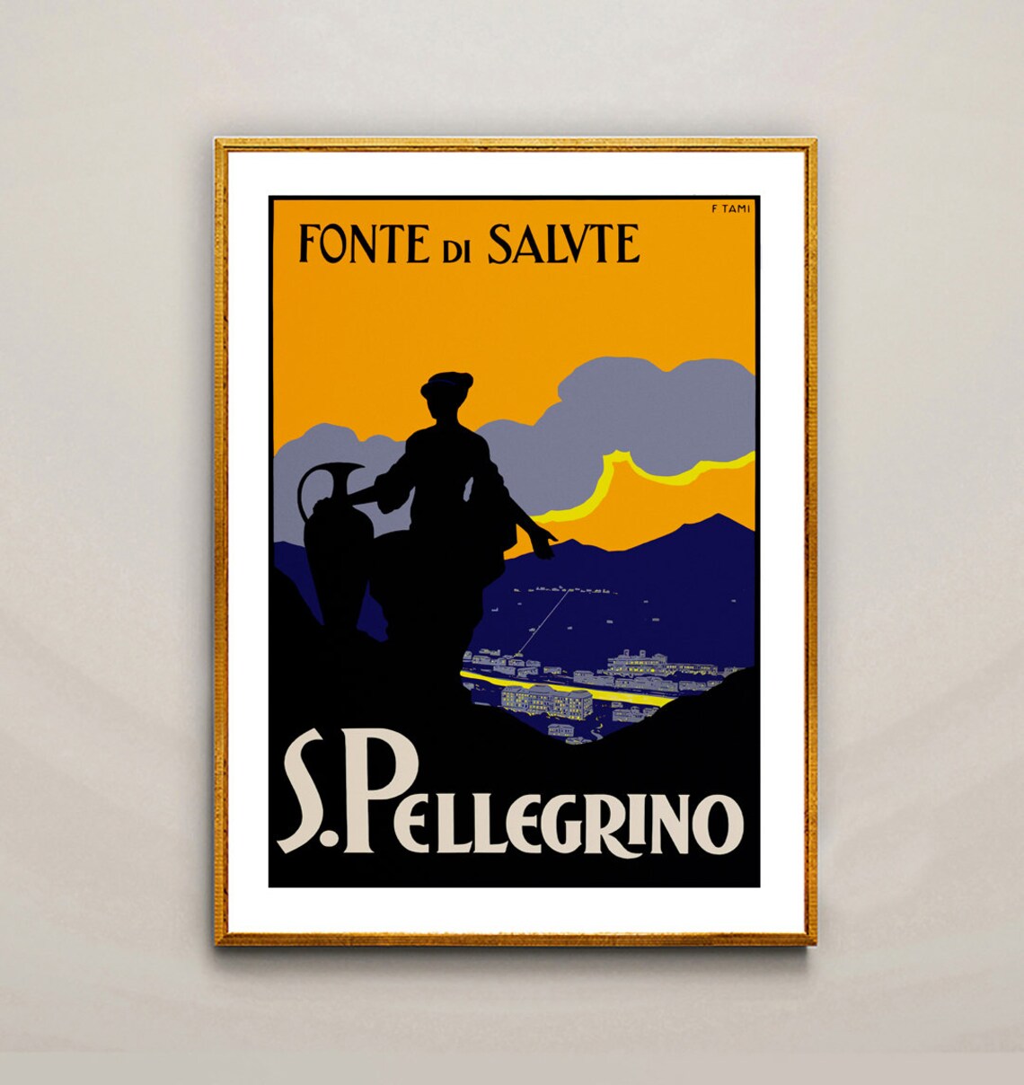 San Pellegrino Fonte Di Salute Mineral Water Vintage Ad Poster - Image 2
