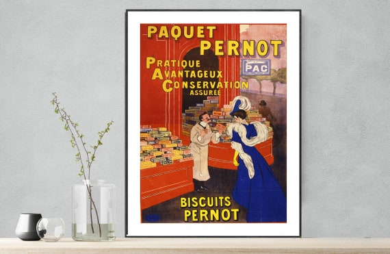 Paquet Pernot Biscuits Vintage Fooddrink Poster By Leonetto Cappiello Poster Paper Or Print Gift Idea