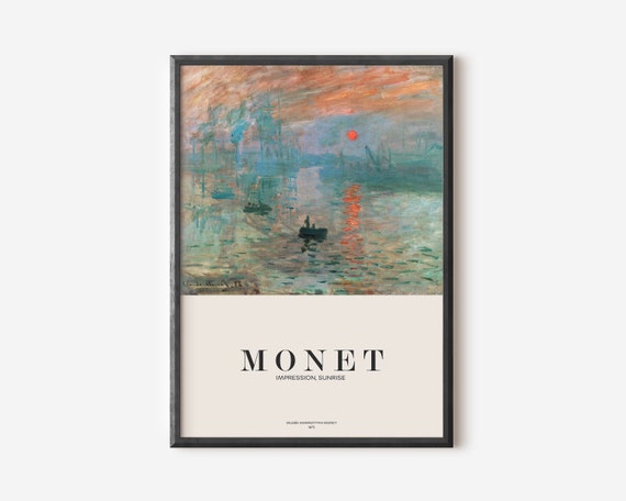 Claude Monet Exhibition Poster Famous Gallery Wall Art Print Painting Art Print Floral Wall Print Garden Scenery Nature Living Room Art