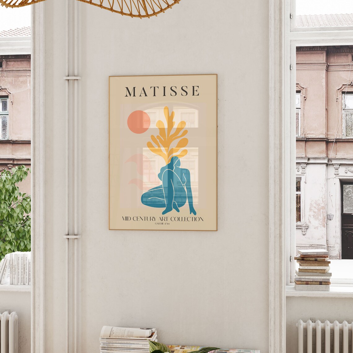 Matisse Mid Century Teal Figure Abstract Exhibition Art Poster - Image 4