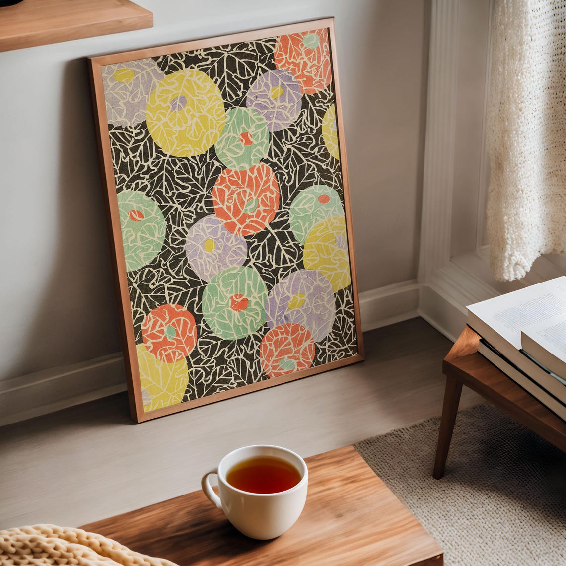 Korin Furuy Japanese Floral Art Print Vintage Colour Woodblock Exhibition Poster Rare Vintage Asian Japanese Traditional Ukiyo E Design - Image 4