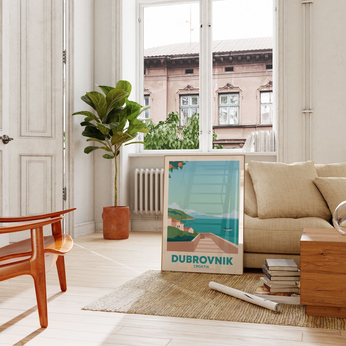 Dubrovnik Croatia Wall Art Traveller Gift Art Lovers Travel Market Wall Art Print Modern Travel Art Croatia Bedroom Living Room Poster - Image 4